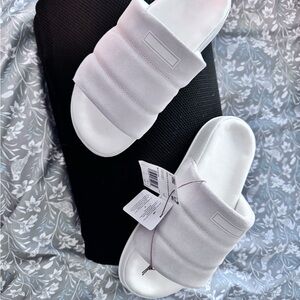 adidas Women's Soft White Slide Sandals